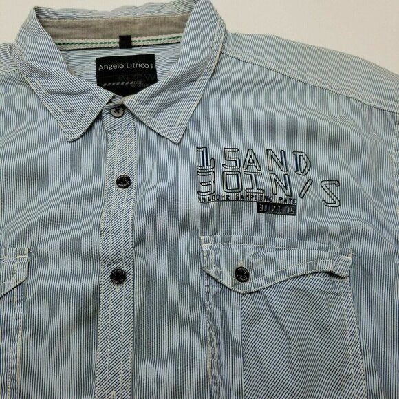 Angelo litrico Men's Classic-Fit Button down shirt size L - Picture 1 of 9